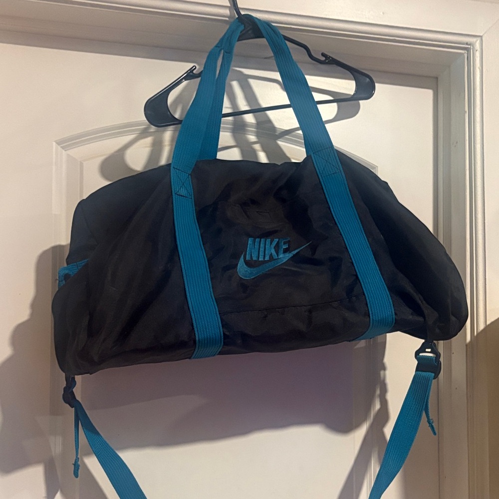 Nike Black Duffel with Teal Trim and Logo